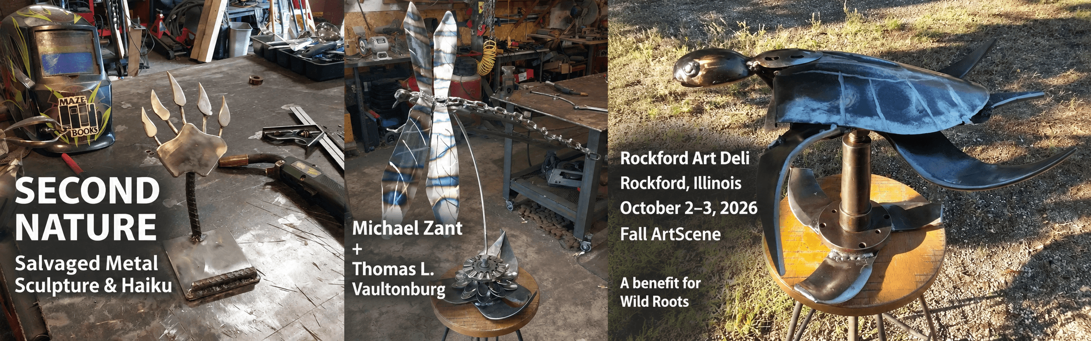 SECOND NATURE: Salvaged Metal Sculpture & Haiku